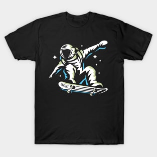 Astronaut Rides on Skateboard T-Shirt